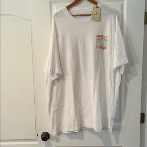 Caribbean  Big and Tall White Tee with Graphic Accent